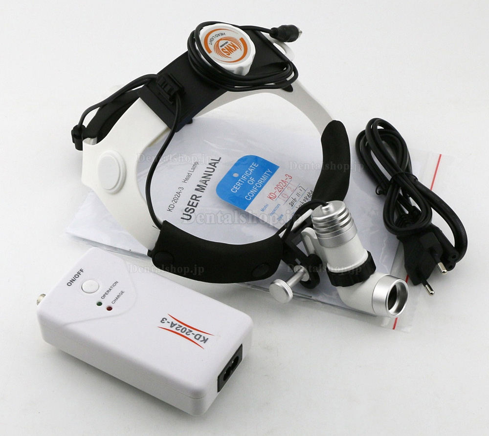 歯科外科用ヘッドライト医療用ヘッドライトランプAC/DC 3 W LED KD-202A-3 CE
